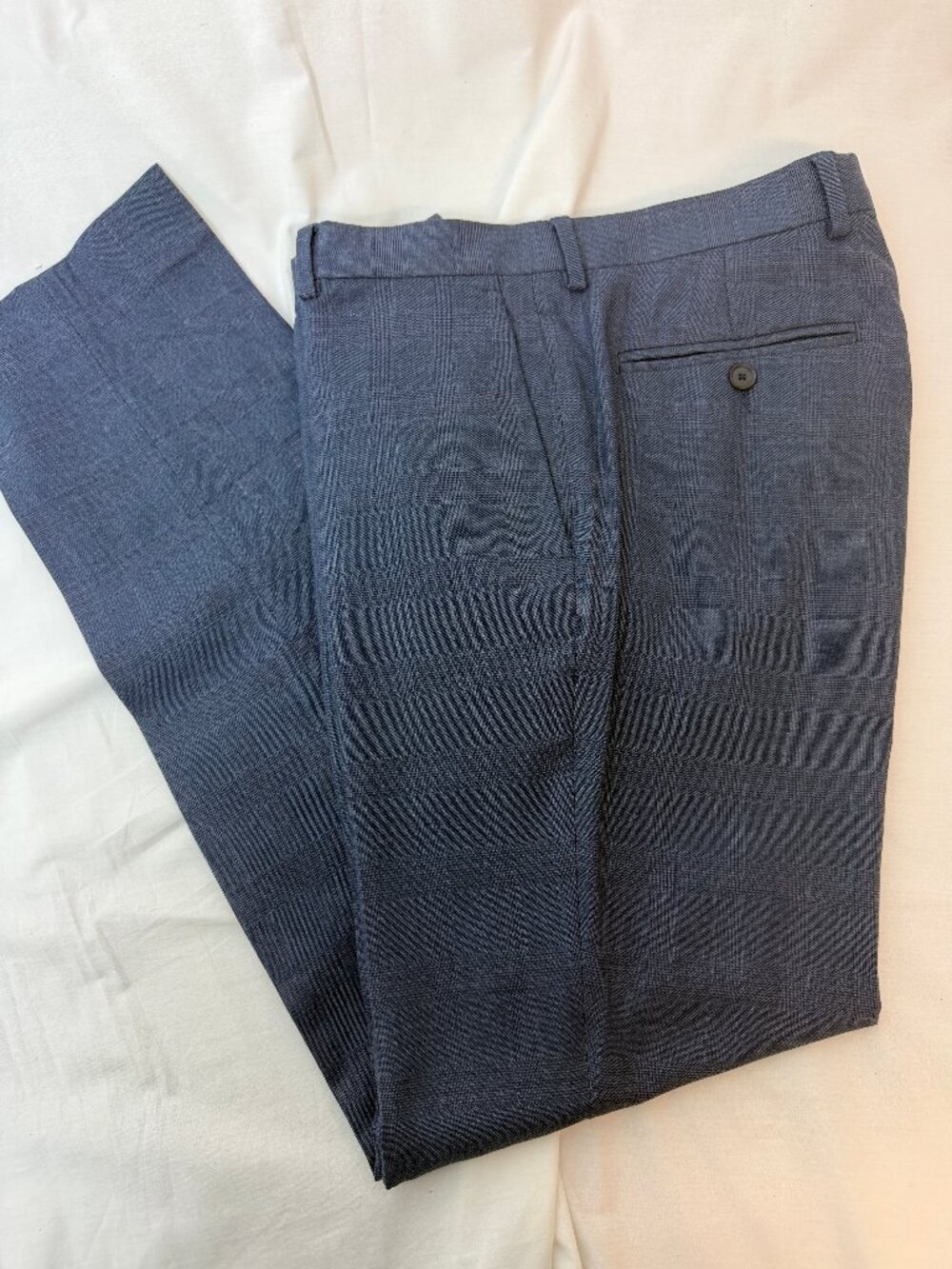 Men's Banana Republic Slim Fit Blue Plaid Dress Pants